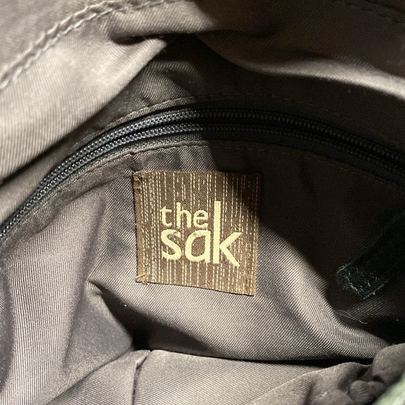 The sak Deena flop crossbody bag black pebbled leather purse fold over zip flap - Picture 5 of 12